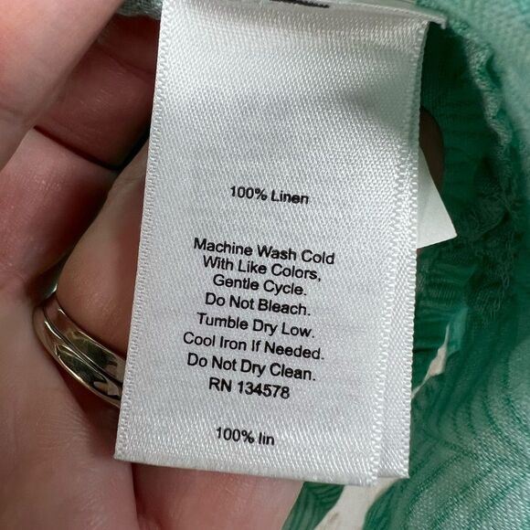 Vineyard Vines Green Palm Linen Short Sleeve Button Down Shirt Mens XL - Picture 3 of 7